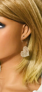 Striped Rose Gold Leather Hoop Earrings - E19-2252