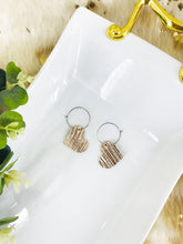 Load image into Gallery viewer, Striped Rose Gold Leather Hoop Earrings - E19-2252