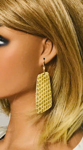 Gold Anaconda Leather Earrings - E19-2258