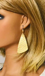 Gold Anaconda Leather Earrings - E19-2260