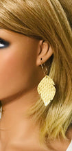 Load image into Gallery viewer, Gold Anaconda Leather Hoop Earrings - E19-2261