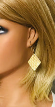 Load image into Gallery viewer, Gold Anaconda Leather Hoop Earrings - E19-2263