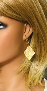 Gold Anaconda Leather Hoop Earrings - E19-2263