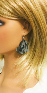 Jungle Gray Camo Leather Earrings - E19-2271
