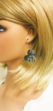 Load image into Gallery viewer, Jungle Gray Camo Leather Hoop Earrings - E19-2272