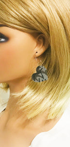 Jungle Gray Camo Leather Hoop Earrings - E19-2272