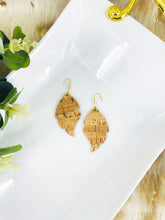 Load image into Gallery viewer, Gold Metallic Accent Cork on Leather Earrings - E19-2326