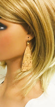 Load image into Gallery viewer, Gold Metallic Accent Cork on Leather Earrings - E19-2327
