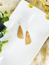 Load image into Gallery viewer, Gold Metallic Accent Cork on Leather Earrings - E19-2327