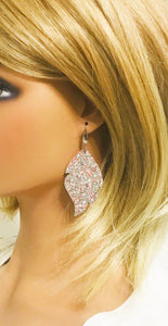 Aqua Mauve Chunky Glitter Leather Earrings - E19-2338