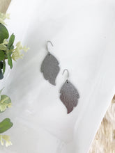 Load image into Gallery viewer, Metallic Gunmetal Leather Earrings - E19-2372