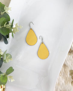 Yellow Gold Leather Earrings - E19-2393