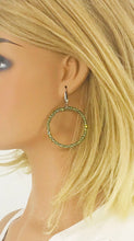 Load image into Gallery viewer, Sea Green Glass Bead Hoop Earrings - E19-2405