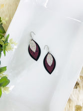 Load image into Gallery viewer, Leather, Cork and Glitter Layered Earrings - E19-240