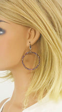 Load image into Gallery viewer, Purple Glass Bead Hoop Earrings - E19-2414