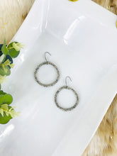 Load image into Gallery viewer, Gray Glass Bead Hoop Earrings - E19-2419