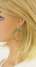 Load image into Gallery viewer, Olive Glass Bead Hoop Earrings - E19-2424