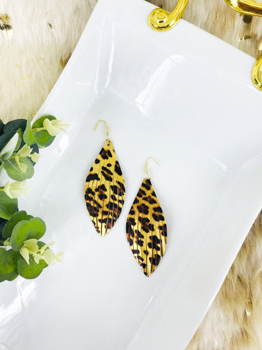 Leopard Leather Fringe Earrings - E19-2487