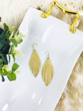 Load image into Gallery viewer, Pebbled Gold Leather Earrings - E19-2488