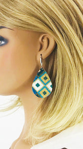 Fine Glitter on Leather Earrings - E19-2489