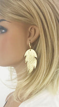 Load image into Gallery viewer, Gold Genuine Leather Earrings - E19-2580