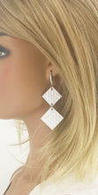 Load image into Gallery viewer, White Amazon Cobra Leather Earrings - E19-2601