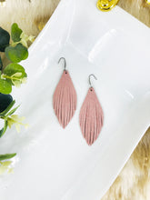 Load image into Gallery viewer, Pink Leather Fringe Earrings - E19-2623