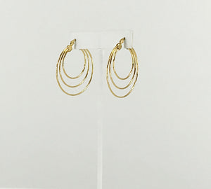 Golden Stainless Steel Hoop Earrings - E19-2632