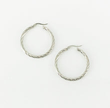 Load image into Gallery viewer, Twisted Stainless Steel Hoop Earrings - E19-2633