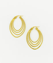 Load image into Gallery viewer, Golden Oval Stainless Steel Hoop Earrings - E19-2637