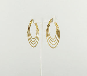 Golden Oval Stainless Steel Hoop Earrings - E19-2637