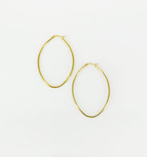 Load image into Gallery viewer, Golden Oval Stainless Steel Hoop Earrings - E19-2638