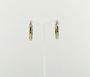 Textured Multi-Color Stainless Steel Hoop Earrings - E19-2640