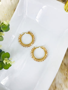 Glass Bead and Stainless Steel Hoop Earrings - E19-2642