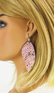 Fringe Snake Skin Leather Earrings - E19-2662