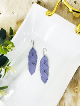 Load image into Gallery viewer, Lilac Feather Leather Earrings - E19-2685