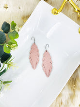 Load image into Gallery viewer, Pink Suede Feather Leather Earrings - E19-2692