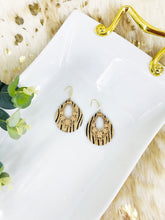 Load image into Gallery viewer, Hair On Zebra Leather and Pendant Earrings - E19-2697