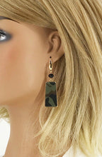 Load image into Gallery viewer, Hair On Camo Leather Trapezoid Pendant Earrings - E19-2698