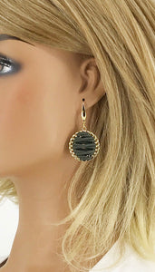 Leather Cord Pendant Earrings - E19-2701