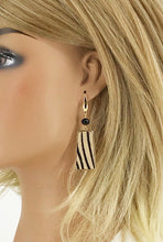 Load image into Gallery viewer, Hair On Zebra Leather Pendant Earrings - E19-2702
