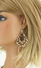 Load image into Gallery viewer, Hair On Leopard Leather and Pendant Earrings - E19-2704