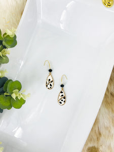 Hair On Spotted Leopard Leather Pendant Earrings - E19-2705