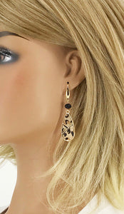 Hair On Leopard Leather Pendant Earrings - E19-2707