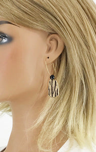 Hair On Zebra Pendant Hoop Earrings - E19-2708