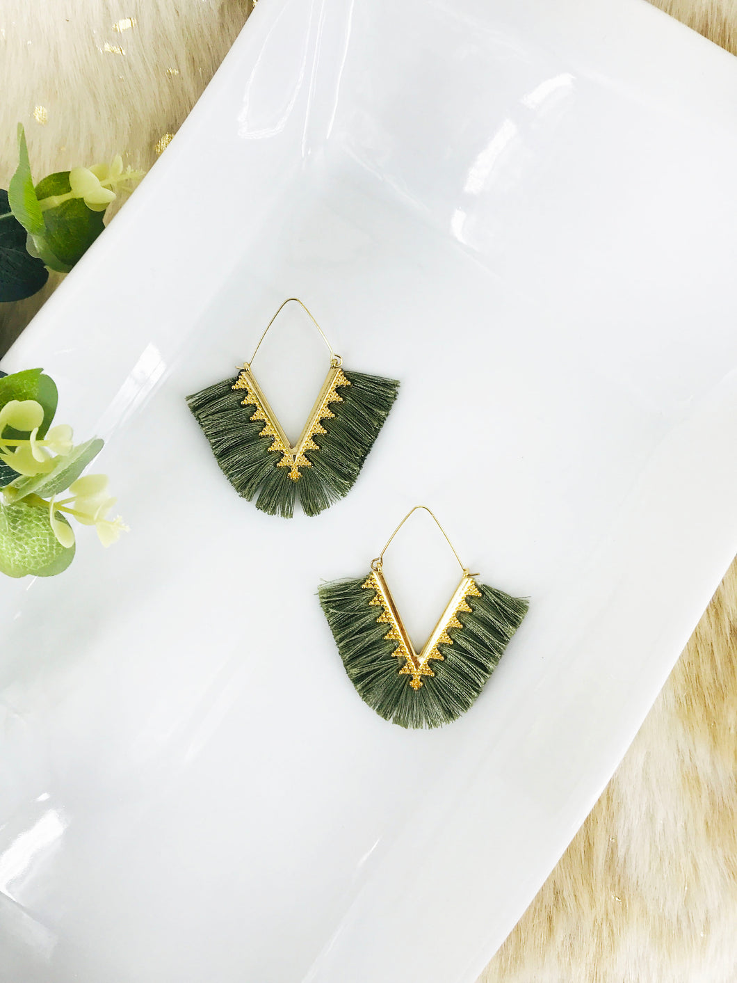 Bohemian Triangle Tassel Earrings - E19-2726
