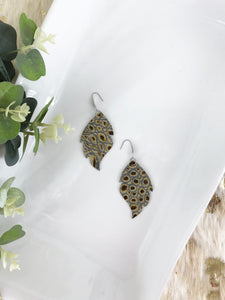 Sage Grey Alligator Leather Earrings - E19-272