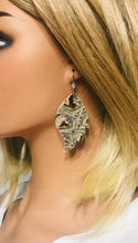 Load image into Gallery viewer, Sage Grey Alligator Leather Earrings - E19-272