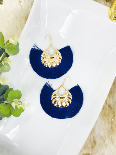 Large Fan Shaped Tassel Earrings - E19-2771