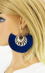 Large Fan Shaped Tassel Earrings - E19-2771